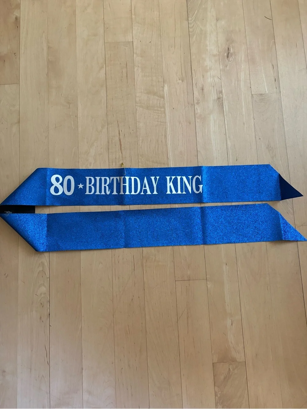 80 Birthday King Blue Sash